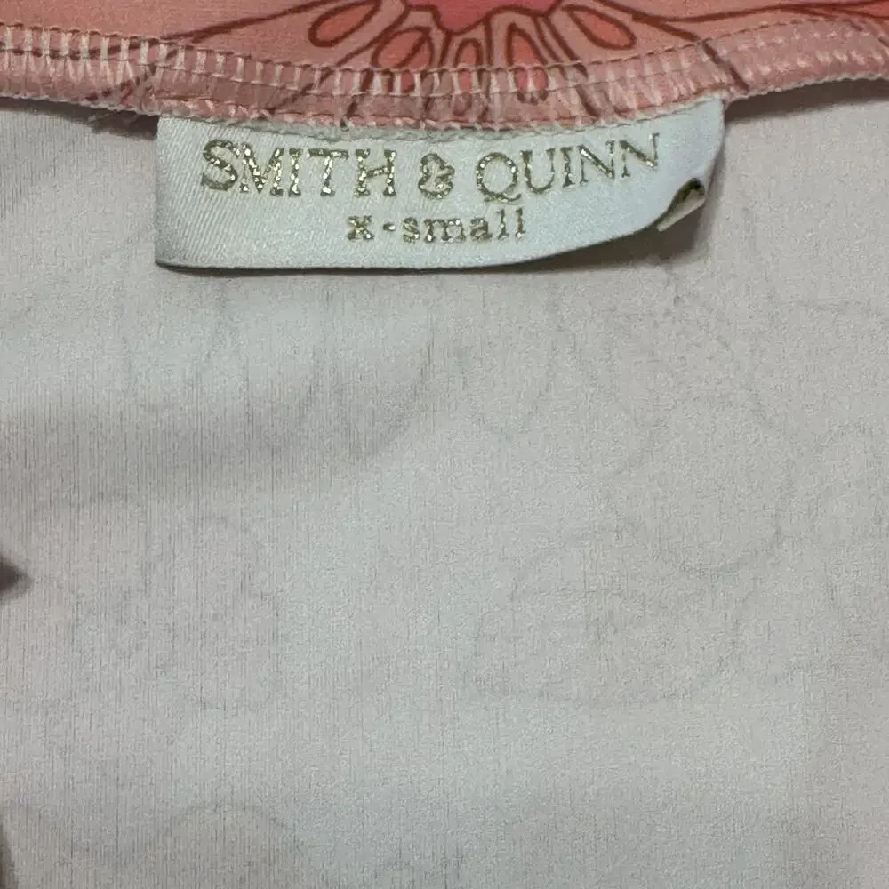 SMITH & QUINN High smocked/ruffled split 60’s Retro Pink Floral Dress Size XSm - Picture 5 of 14